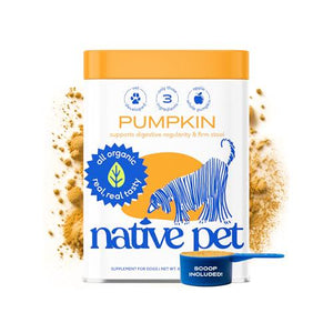 Native Pet Organic Pumpkin Powder for Dogs 30 Scoops Digestive Supplement for Diarrhea Constipation