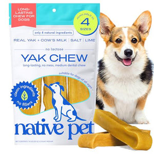 Native Pet Yak Cheese Chews for Medium Dogs Himalayan Dental Treats 3 Pack