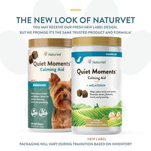 NaturVet Quiet Moments Dog Calming Chews 240 ct with Melatonin for Stress Anxiety Travel Grooming Fireworks Motion Sickness Relief