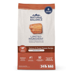 Natural Balance LID Dry Dog Food, Salmon & Sweet Potato Recipe, 24?lb Bag, Grain?Free Formula for Adult Dogs