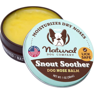Natural Dog Snout Soother, 1 oz Tin, Healing Balm for Dry Noses, Shea Butter & Coconut Oil, Lick Safe, USA Made