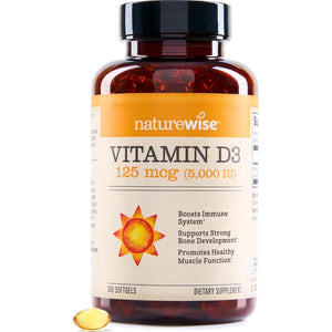 NatureWise Vitamin D3 5000IU, 1-Year Supply, Immune Support & Bone Health, Non-GMO, Gluten-Free, 360 Softgels