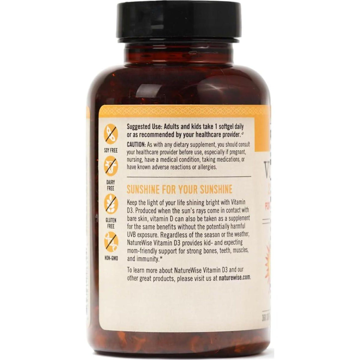 NatureWise NatureWise Vitamin D3 1000iu (25 Mcg) 1-Year Supply For Immune Support, Healthy Muscle Function, And Bone Health - Non-GMO, Gluten Free In Organic Extra Virgin Olive Oil, (Mini Softgel), 360 Count