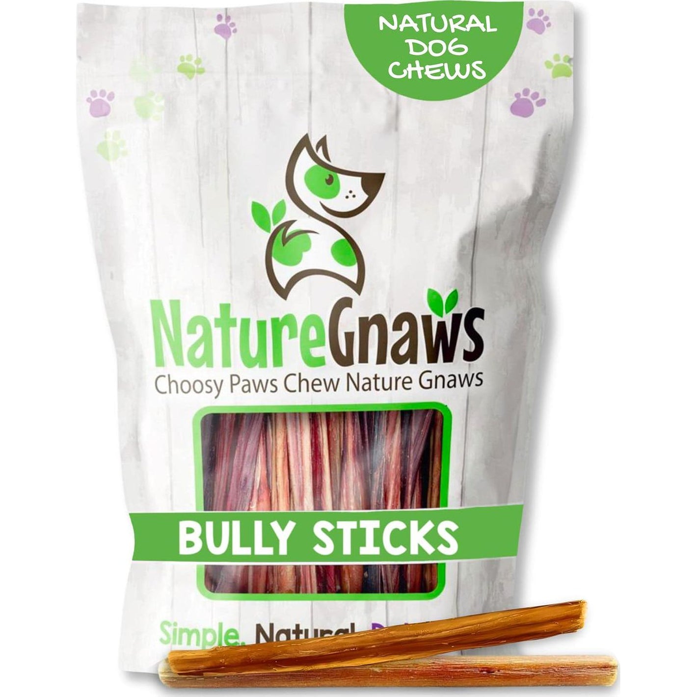 Nature Gnaws Extra Thin Bully Sticks for Small Dogs, 5–6", 10 Ct, Natural Chews for Puppies & Light Chewers