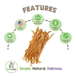 Nature Gnaws USA Turkey Tendons Dog Treats Natural Chews Grain Free 8 oz Pack