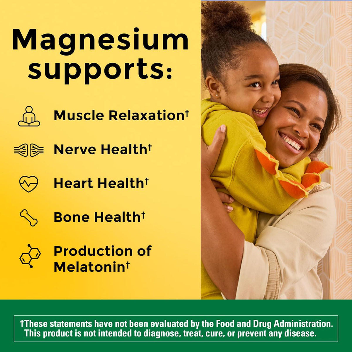 Nature Made High Absorption Magnesium Glycinate, 200mg, Capsules, 180 Count, Supports Muscle Relaxation, Heart, Nerve & Bone Health