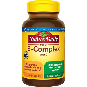 Nature Made Super B Complex with Vitamin C & Folic Acid, Immune Support, 140 Tablets, 140-Day Supply