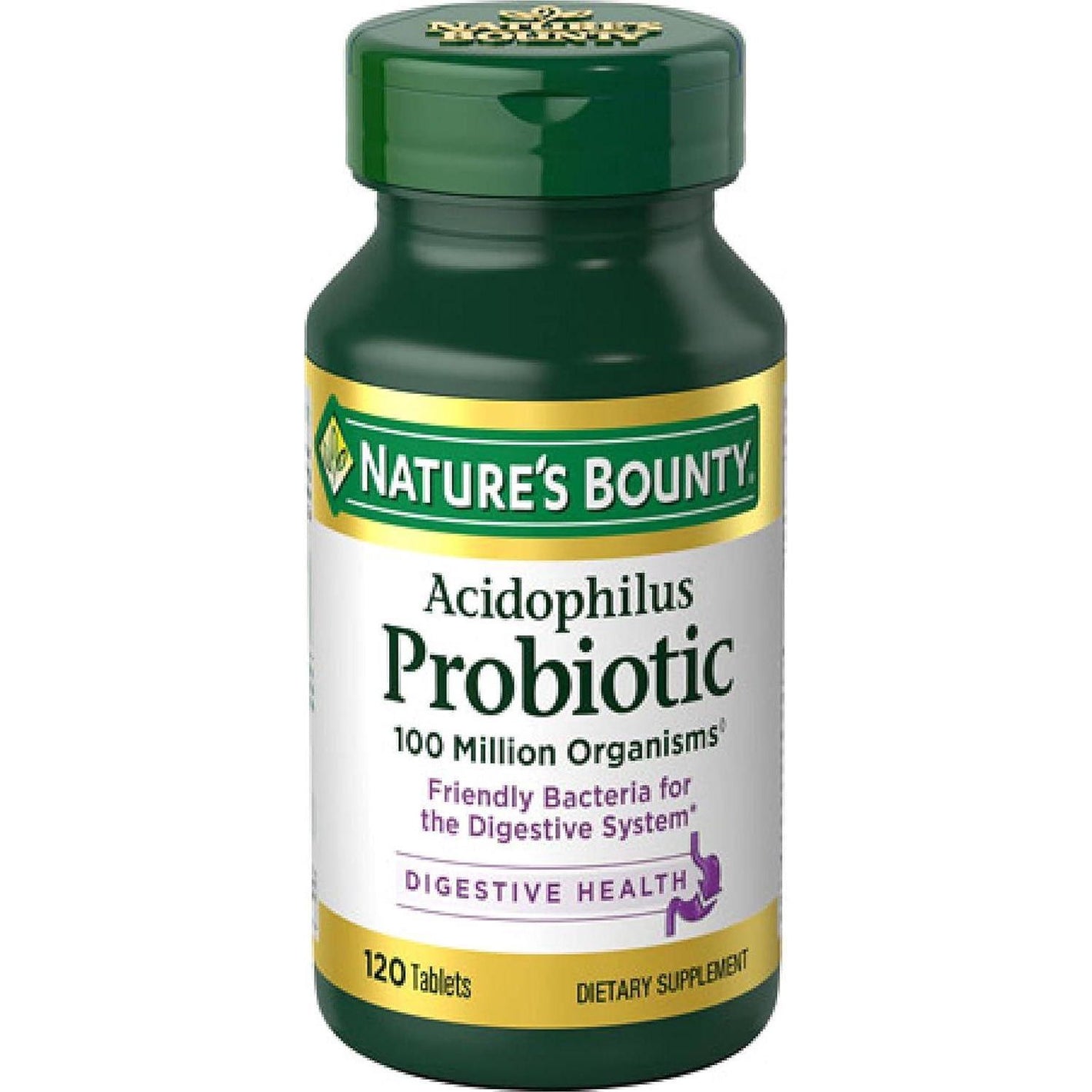 Nature’s Bounty Acidophilus Probiotic, Daily Supplement for Digestive Health, 120 Tablets