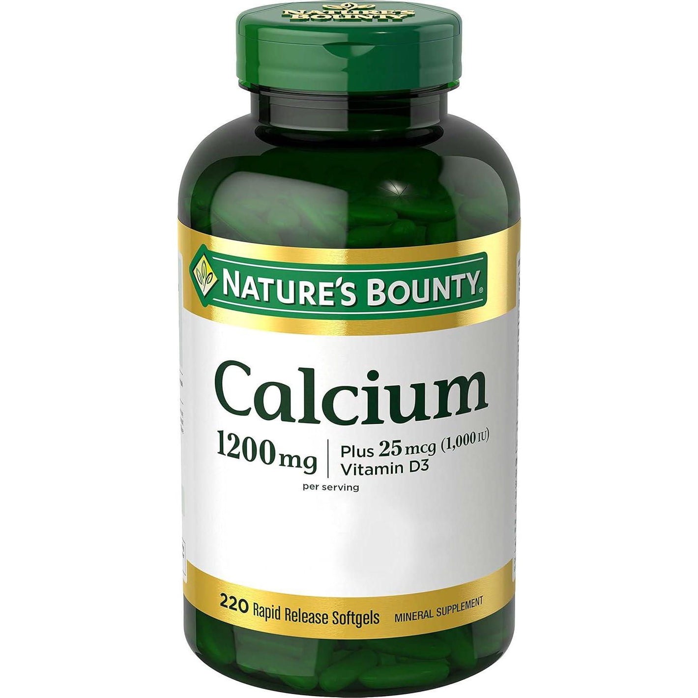 Nature's Bounty Nature's Bounty Calcium 1200 Mg With 1,000IU Vitamin D3, Bone Health And Immune Support, 220 Softgels