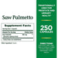 Nature's Bounty Saw Palmetto 450mg, 250 Capsules, Supports Prostate & Urinary Health, Herbal Supplement