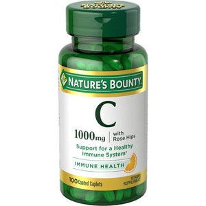 Nature's Bounty Nature's Bounty Vitamin C + Rose Hips, Immune Support, 1000mg, Coated Caplets, 100 Ct