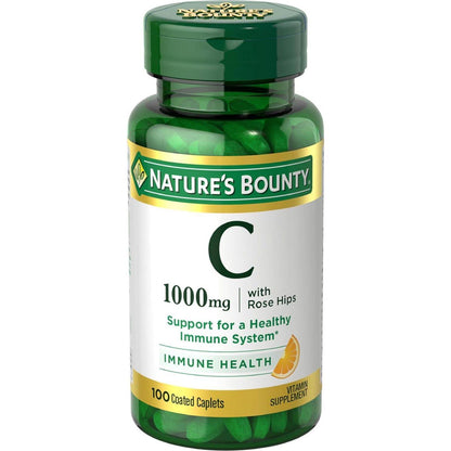 Nature's Bounty Nature's Bounty Vitamin C + Rose Hips, Immune Support, 1000mg, Coated Caplets, 100 Ct