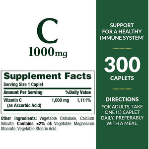 Nature's Bounty Nature's Bounty Vitamin C, Supports Immune And Antioxidant Health, Vitamin C Supplement, 1000mg, 300 Caplets