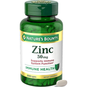 Nature's Bounty Zinc 50mg, Immune Support & Antioxidant Supplement, Promotes Skin Health, 250 Tablets