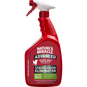 Nature's Miracle Dog Stain and Odor Remover 32 oz Bottle Fresh Scent Enzymatic Formula for Severe Messes