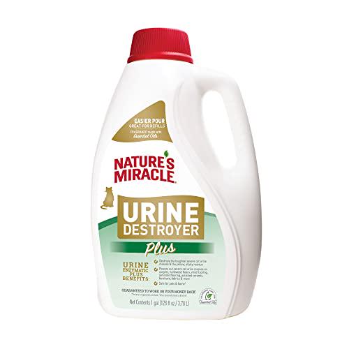 Nature's Miracle Urine Destroyer Plus for Cats 1 Gal Enzymatic Cleaner for Severe Urine Stains and Sticky Yellow Residue