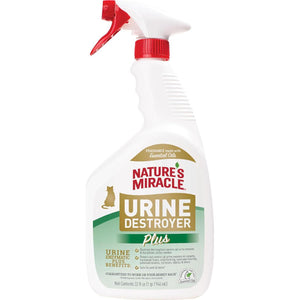 Nature's Miracle Urine Destroyer Plus Cat Cleaner 32 oz Ready to Use Enzymatic Formula for Tough Pet Odors and Stains