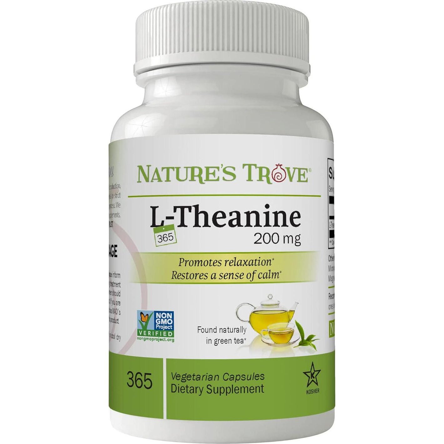Nature’s Trove L-Theanine, 200mg, Super Value Size, 365 Vegetarian Capsules