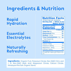 Nectar Hydration Packets, Electrolyte Powder for Dehydration Relief, Sugar-Free, 0 Calories, Organic Fruit Liquid, 30-Pack, Tropical Flavor