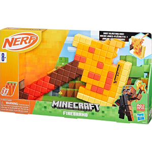 NERF Minecraft Firebrand Axe Dart Blaster Includes 6 Nerf Elite Darts Inspired by Minecraft Game