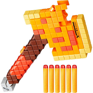NERF Minecraft Firebrand Axe Dart Blaster Includes 6 Nerf Elite Darts Inspired by Minecraft Game