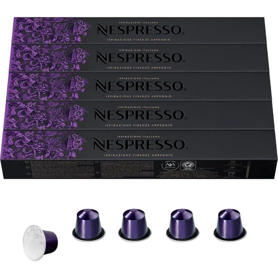 Nespresso Nespresso Capsules Original Line, Arpeggio Intenso, Dark Roast Coffee,50 Count Coffee Pods