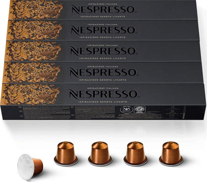 Nespresso Original Line Livanto Medium Roast Espresso Coffee, 50 Capsules