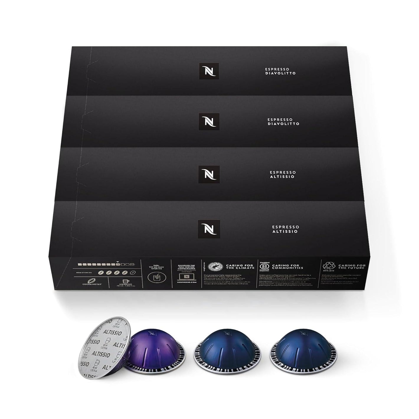 Nespresso Vertuo Espresso Bold Variety Pack, Medium & Dark Roast, 40 Espresso Capsules (Brews 135oz)