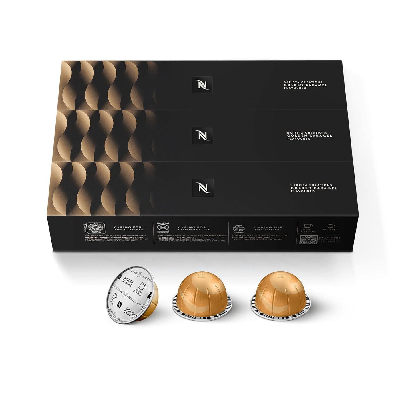 Nespresso Nespresso Capsules Vertuo, Golden Caramel, Medium Roast Coffee, 30 Count Coffee Pods, Brews 7.8oz.