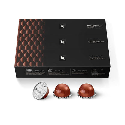Nespresso Vertuo Roasted Hazelnut Medium Roast Coffee Pods, 30 Count, Brews 7-8oz