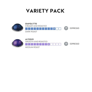 Nespresso Vertuo Espresso Bold Variety Pack, Medium & Dark Roast, 40 Espresso Capsules (Brews 135oz)
