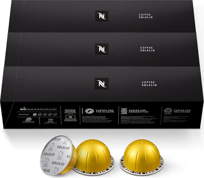 Nespresso Vertuo Solelio Mild Roast Coffee Pods, 30 Count, Brews 7-8oz Cups