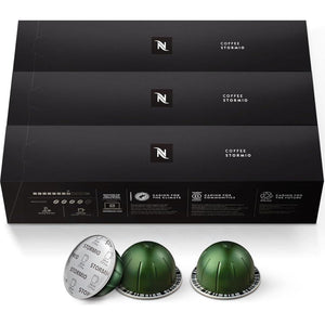 Nespresso Vertuo Capsules, Stormio Dark Roast Coffee, 30 Count, Coffee Pods, Brews 7-8oz