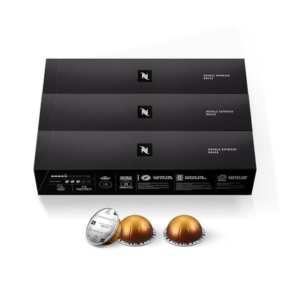 Nespresso Vertuo Double Espresso Dolce Capsules, 30 Count, Espresso Pods, Brews 27 oz, Rich & Smooth Coffee