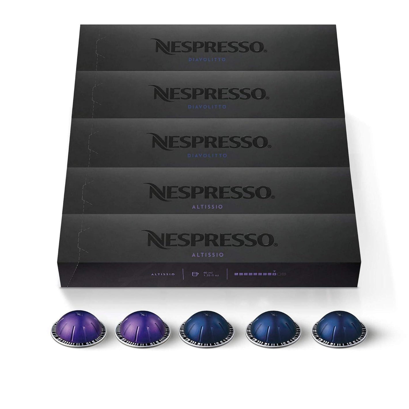 Nespresso Nespresso Capsules Vertuo, Espresso Variety Pack, Medium And Dark Roast Espresso, 50-Count Espresso Pods, Brews 1.35oz.