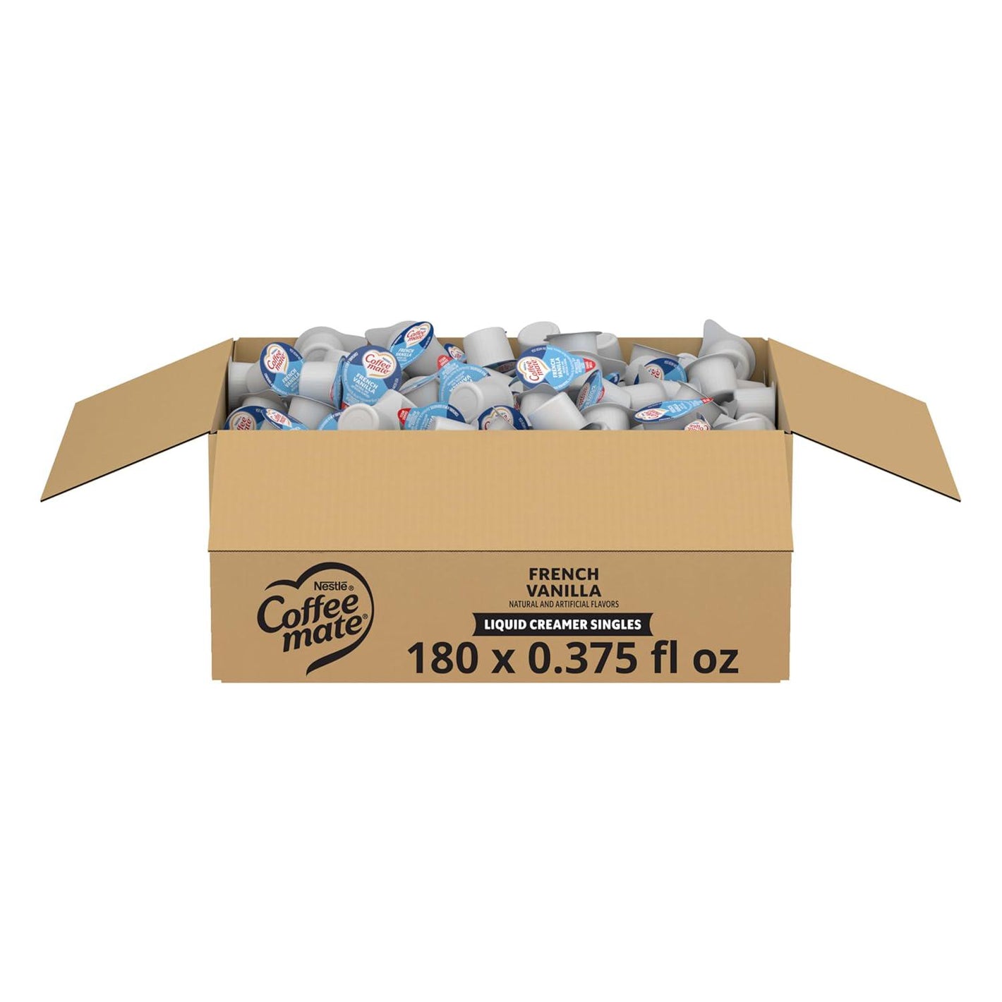 Nestle Coffee mate Nestle Coffee Mate Coffee Creamer, French Vanilla, Liquid Creamer Singles, Non Dairy, No Refrigeration, 0.375 Fl Oz Tubs (Pack Of 180)