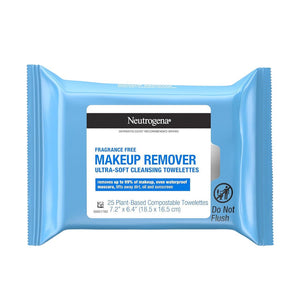 Neutrogena Ultra-Soft Cleansing Towelettes Fragrance Free Makeup Remover Wipes 25 Count