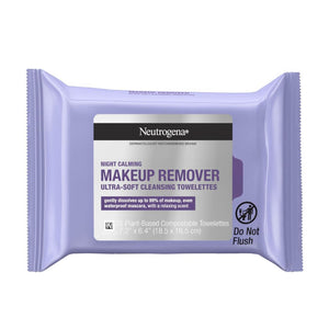 Neutrogena Ultra-Soft Cleansing Towelettes Night Calming Makeup Remover Wipes 25 Count