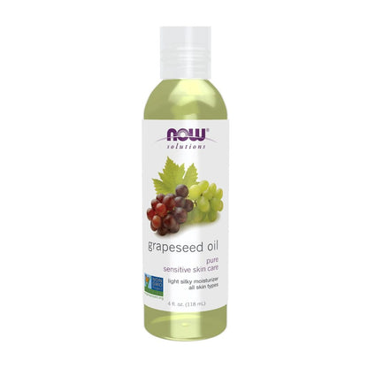 Now Foods Solutions Grapeseed Pure Sensitive Skin Care Oil For All Type Of Skin, Body & Hair 118ml,733739077059
