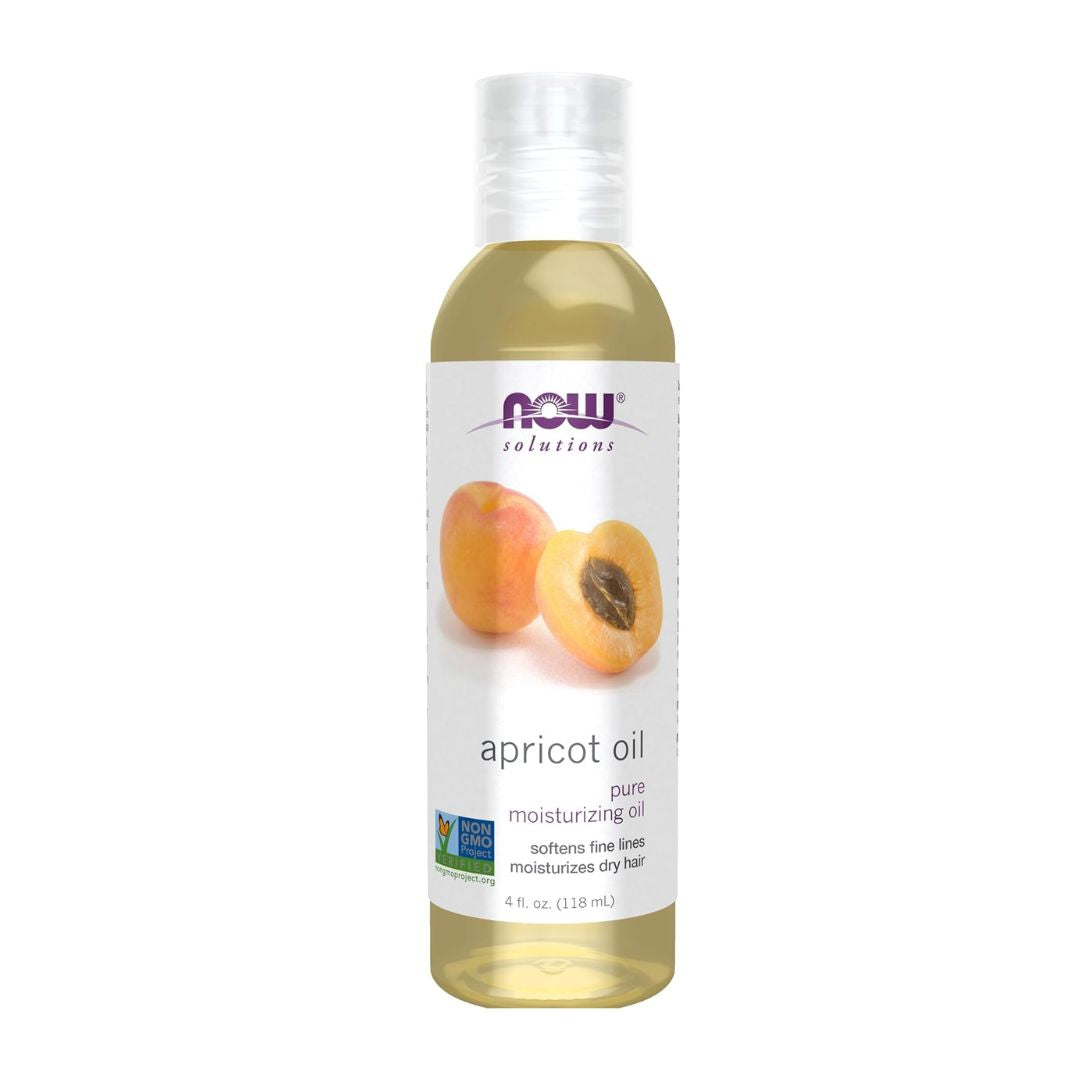 Now Foods Solutions Apricot Pure Moisturizing Oil For Dry Hair & Fine Lines 118ml,733739076656