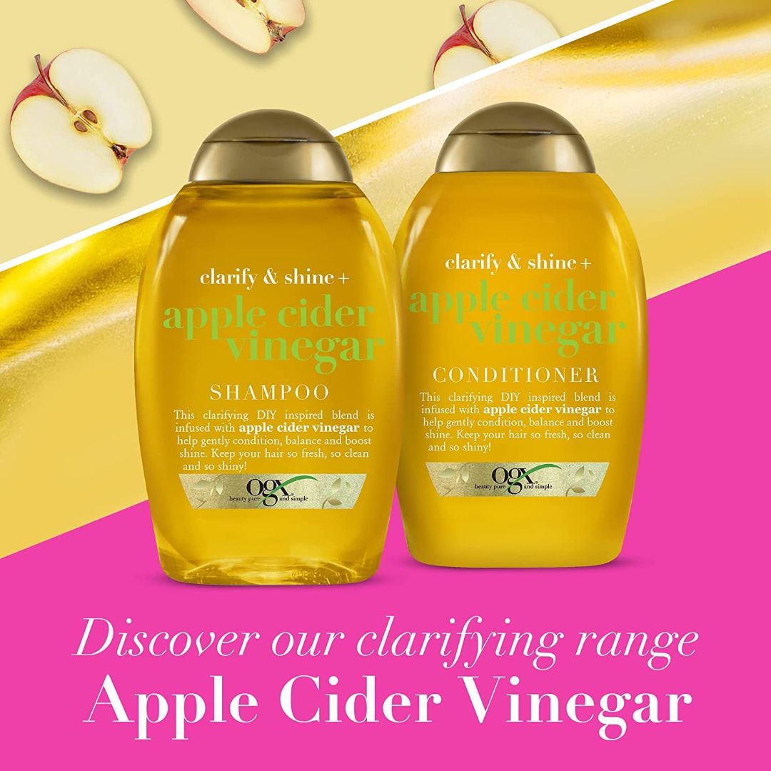 OGX Clarify & Shine + Apple Cider Vinegar Shampoo & Conditioner 385ml,3574661531656