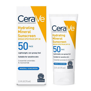 CeraVe SPF 50 Hydrating Mineral Face Sunscreen For Sensitive Skin 75ml,3606000514959