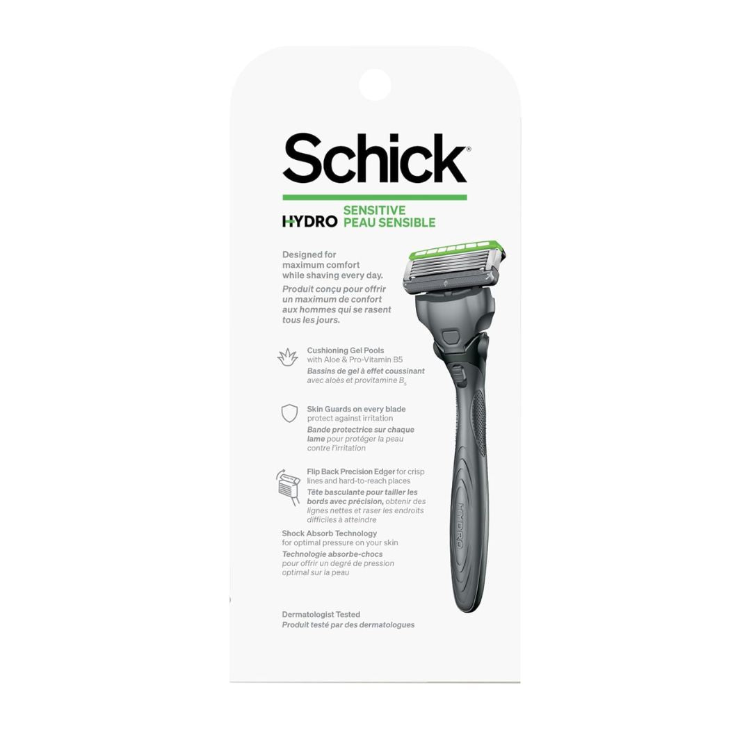 Schick Hydro Sensitive 5 Blades 2 Cartridges & 1 Razor For Men,841058000204