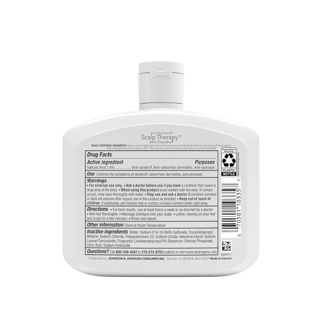 Neutrogena Scalp Therapy Anti-Dandruff Daily Control Medicated Shampoo 354ml,070501103357