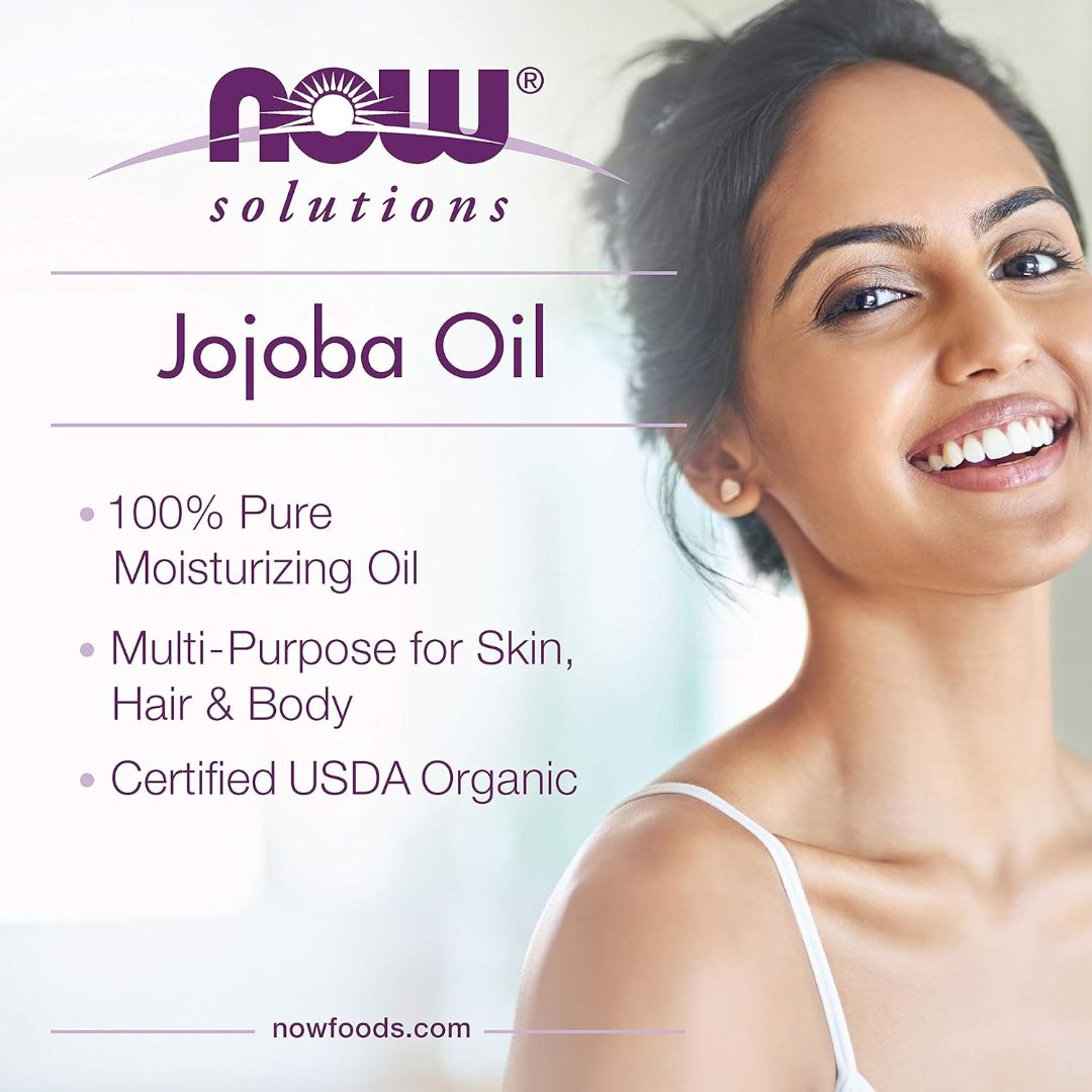 Now Foods Solutions Jojoba Pure Moisturizing Oil For Skin, Hair & Body 118ml,733739077134