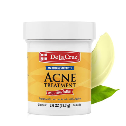 De La Cruz Maximum Strength Acne Treatment 10% Sulfur Ointment For Oily Skin 73.7g,024286150426