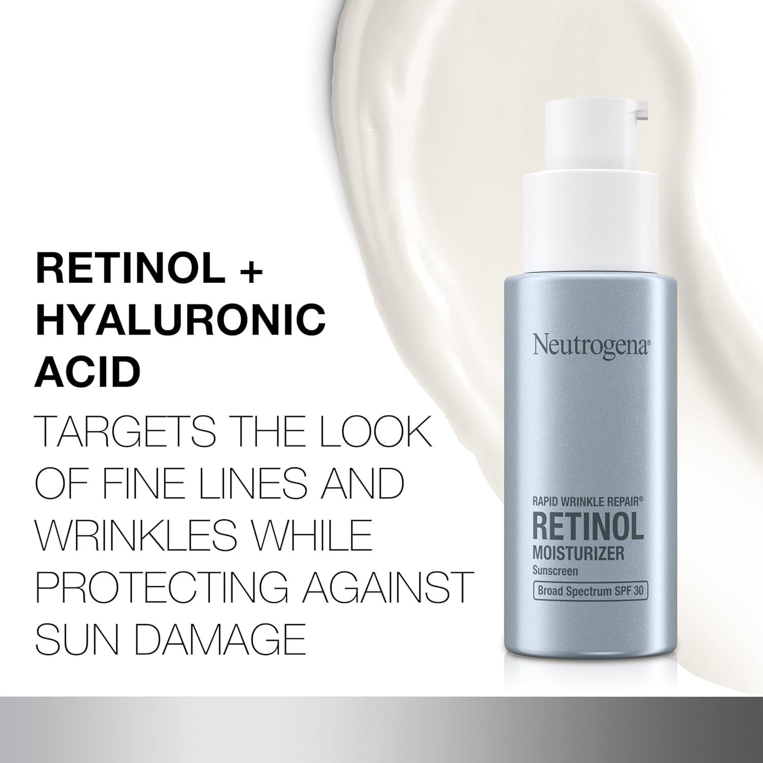 Neutrogena Face Moisturizer, Rapid Wrinkle Repair With SPF 30 Sunscreen, 1 Fl. Oz | Daily Anti-Aging Face Cream, With Retinol And Hyaluronic Acid,