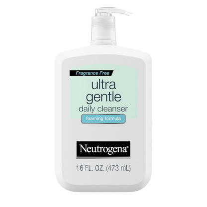 Neutrogena Neutrogena Fragrance Free Ultra Gentle Foaming Daily Cleanser, Hydrating Face Wash For Sensitive Skin, Removes Makeup And Gently Cleanses Without Over Drying, Hypoallergenic, 16 Fl. Oz