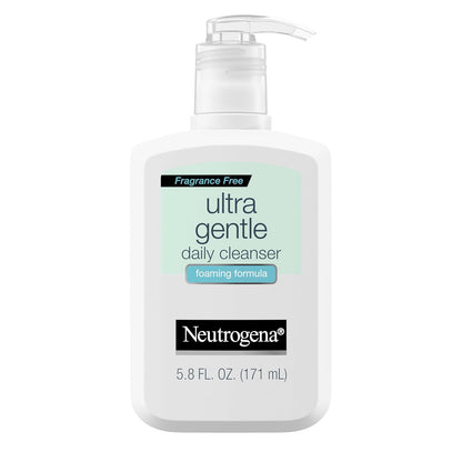 Neutrogena Neutrogena Fragrance Free Ultra Gentle Foaming Daily Cleanser, Hydrating Face Wash For Sensitive Skin, Removes Makeup And Gently Cleanses Without Over Drying, Hypoallergenic, 5.8 Fl. Oz
