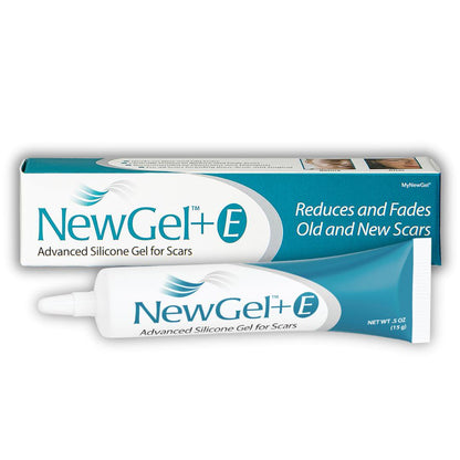 NewGel+E Advanced Silicone Scar Treatment Gel For Old And New Scars W Vitamin E, For Surgery, Injury, Keloids, Burns, And Facial Blemish Scars (15 Grams),
